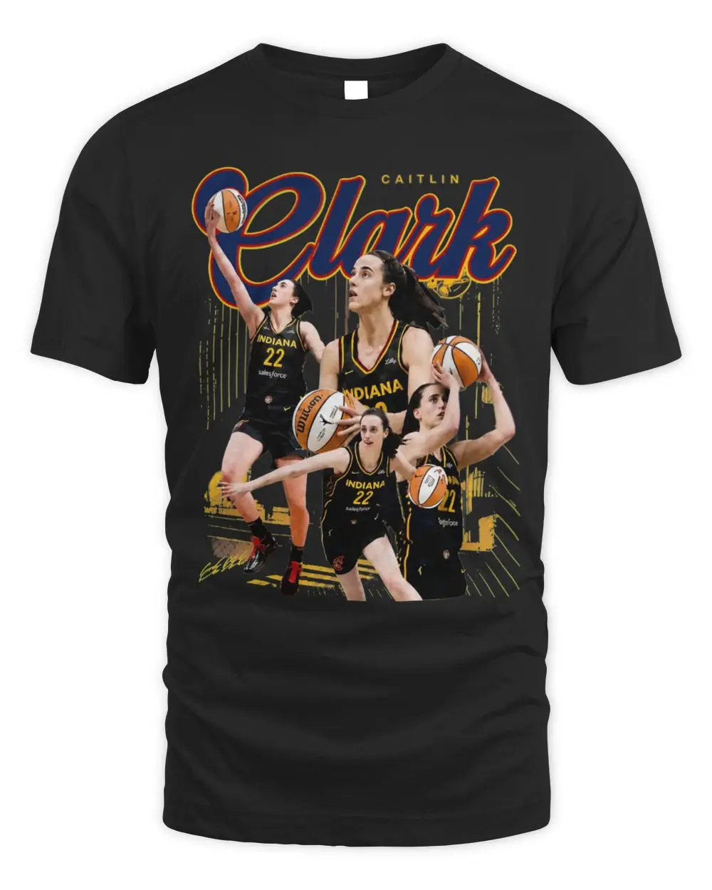 Caitlin Clark #22 Indiana Fever WNBA Basketball Star Collage Graphic Black Hoodie