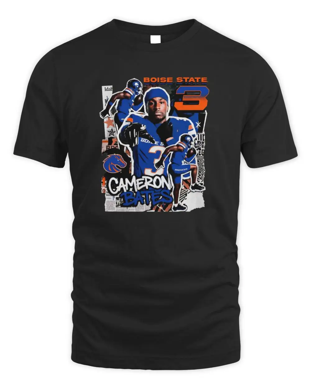 Cameron Bates Boise State Black Tee Cameron Bates Boise State Black Tee - Image 1