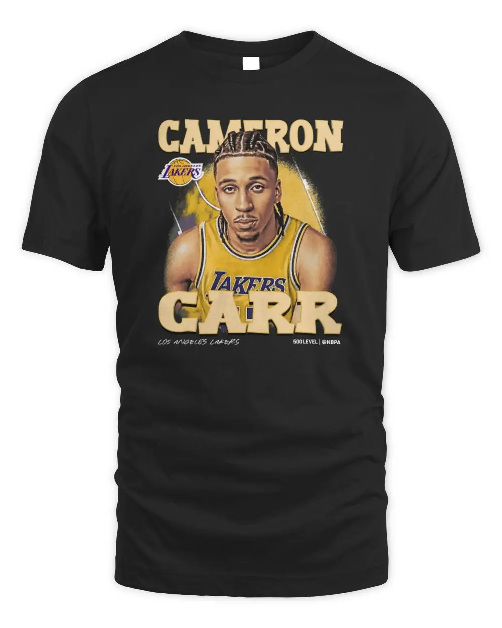 Cameron Carr Los Angeles Lakers Basketball Star Player Yellow Gold Graphic Black Hoodie