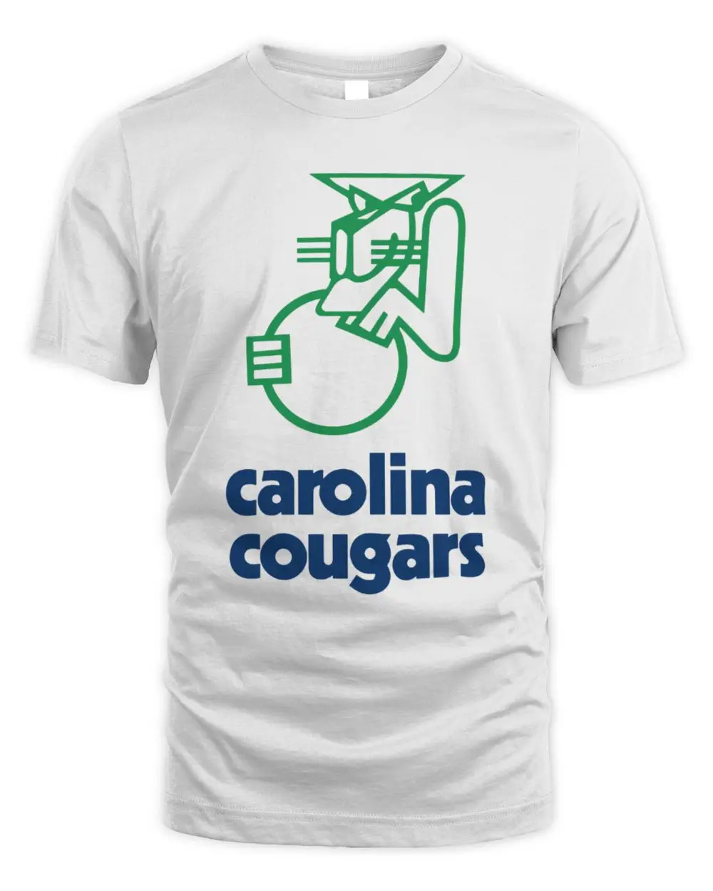 Carolina Cougars ABA Basketball Team Vintage Retro Green Mascot Logo Graphic T-Shirt