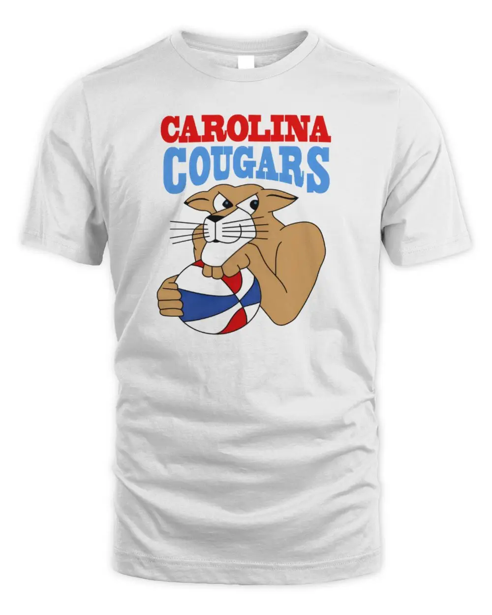 Carolina Cougars ABA Basketball Team Vintage Retro Logo Mascot Graphic T-Shirt