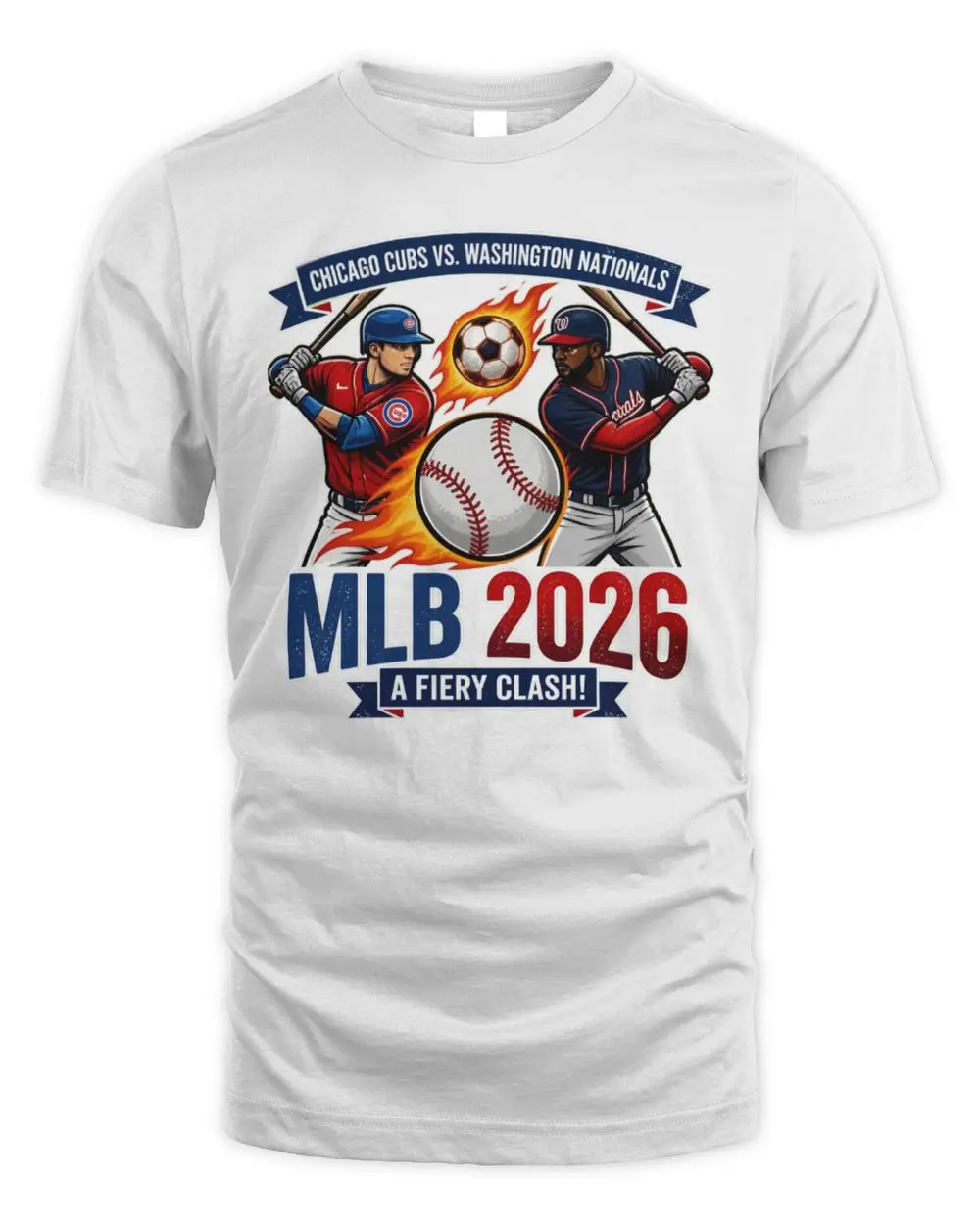 Chicago Cubs vs Washington Nationals MLB 2026 A Fiery Clash Flaming Baseball Hoodie