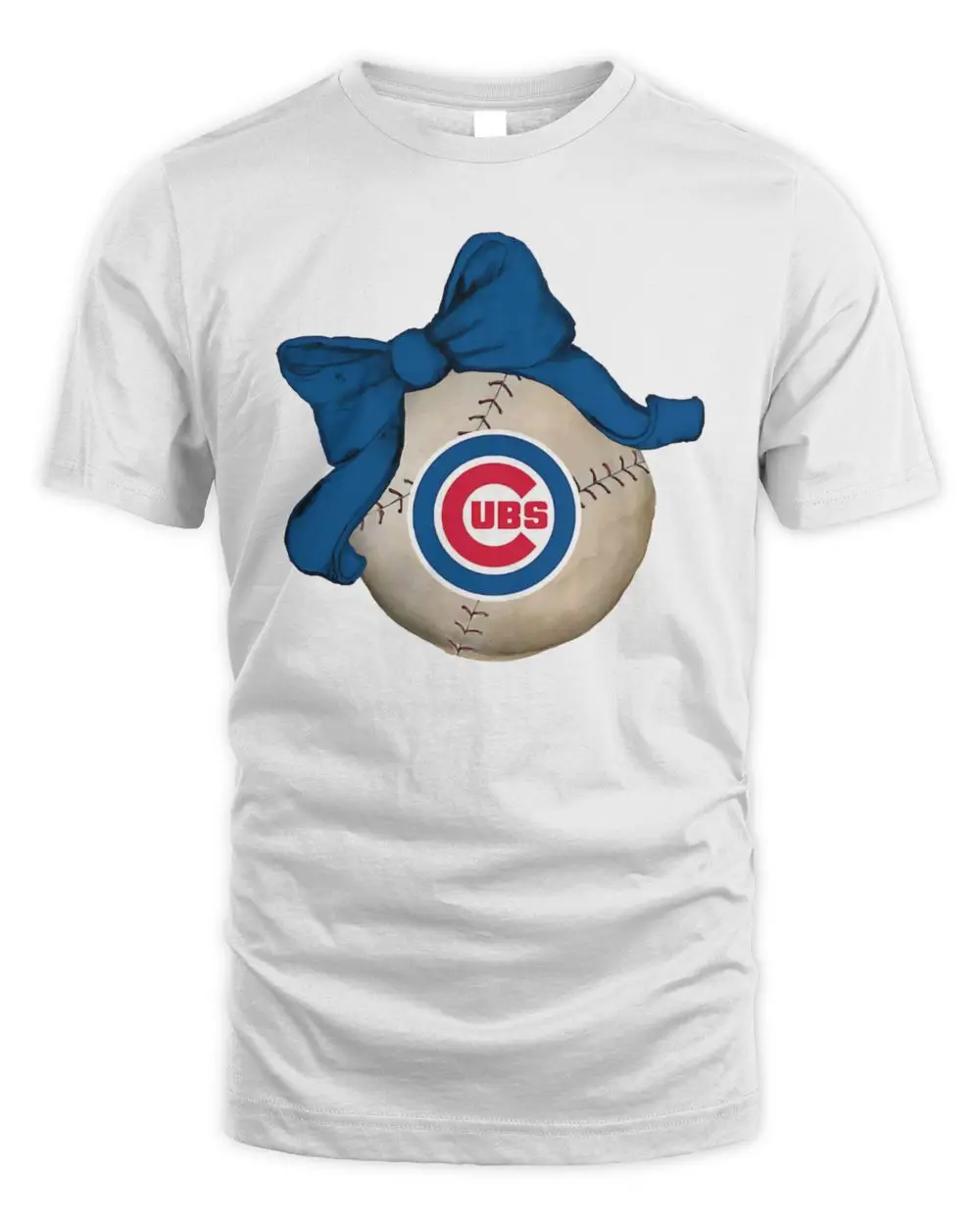 Chicago Cubs White Baseball Bow T-Shirt 2026
