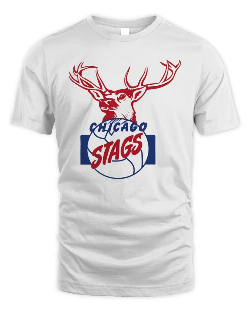 Chicago Stags BAA Basketball Team Stag Antlers Logo Graphic T-Shirt