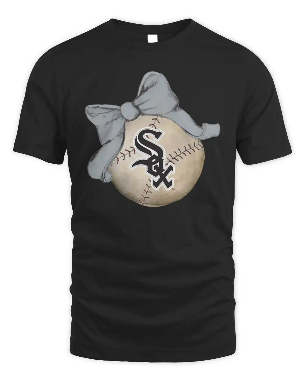 Chicago White Sox Black Baseball Bow T-Shirt 2026