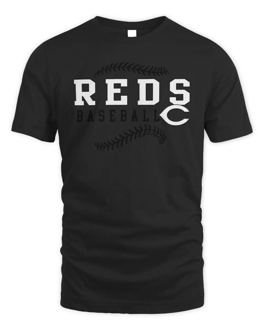 Cincinnati Reds MLB Baseball Team Logo C White Black Red Graphic T-Shirt
