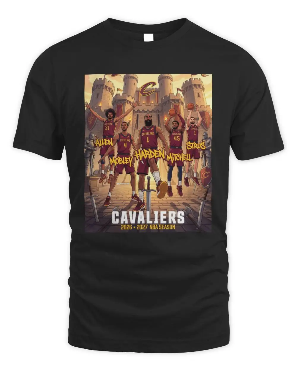 Cleveland Cavaliers 2026-2027 NBA Season Harden Mitchell Mobley Allen Strus Basketball Team Hoodie