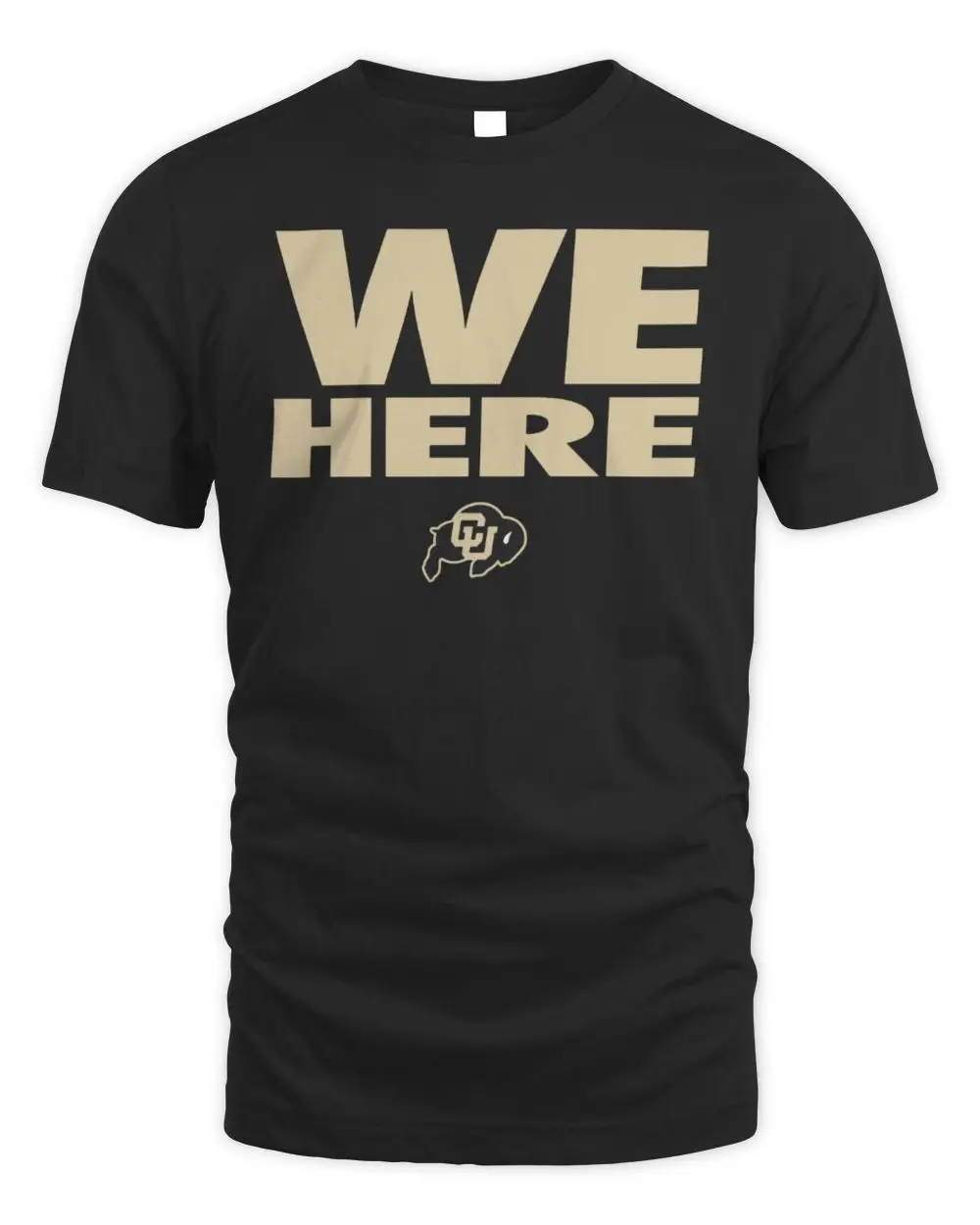 Colorado Buffaloes We Here CU Ralphie Buffalo Logo Black Official Hoodie
