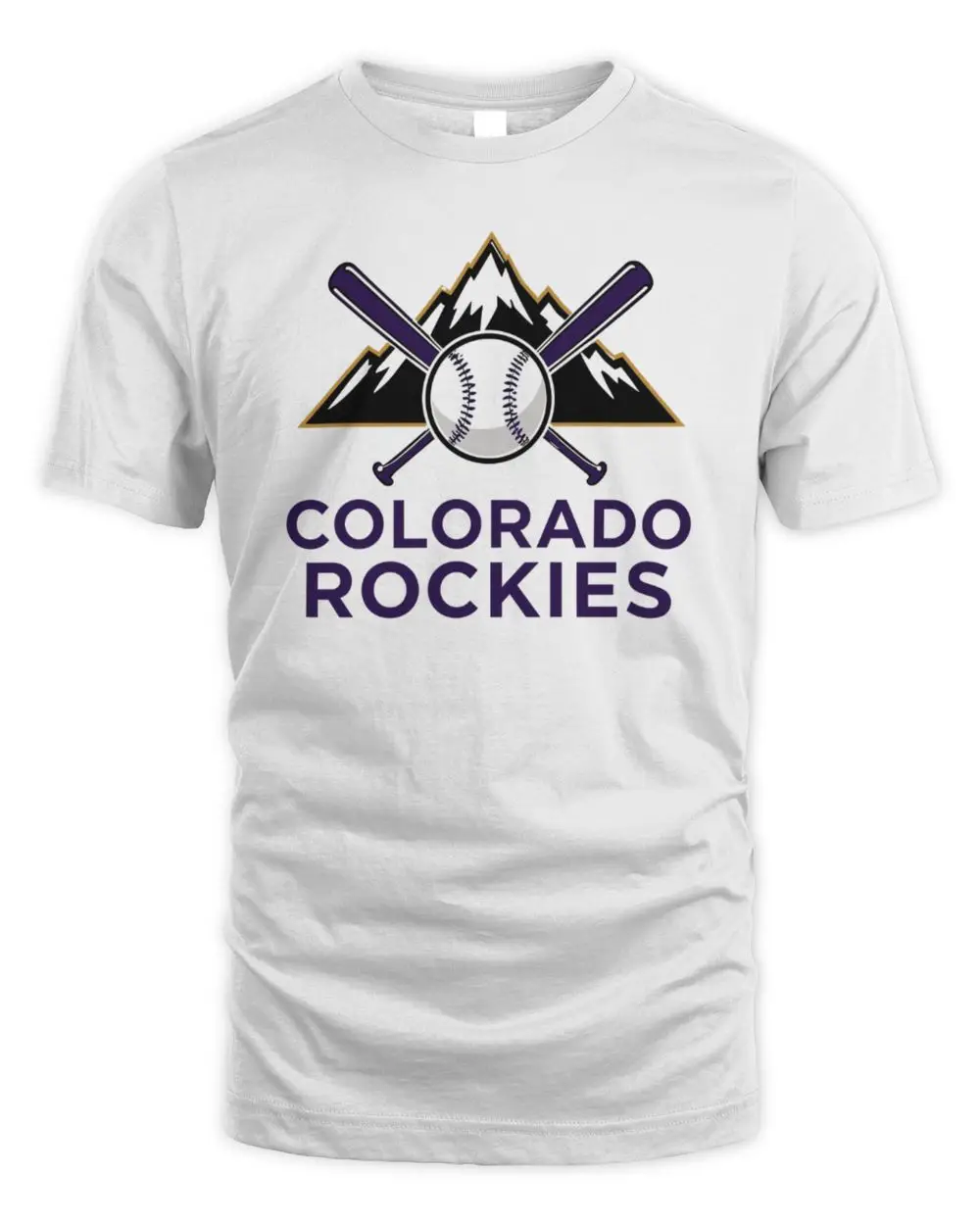 Colorado Rockie Logo Skull Bat Crossed Baseball Shirt