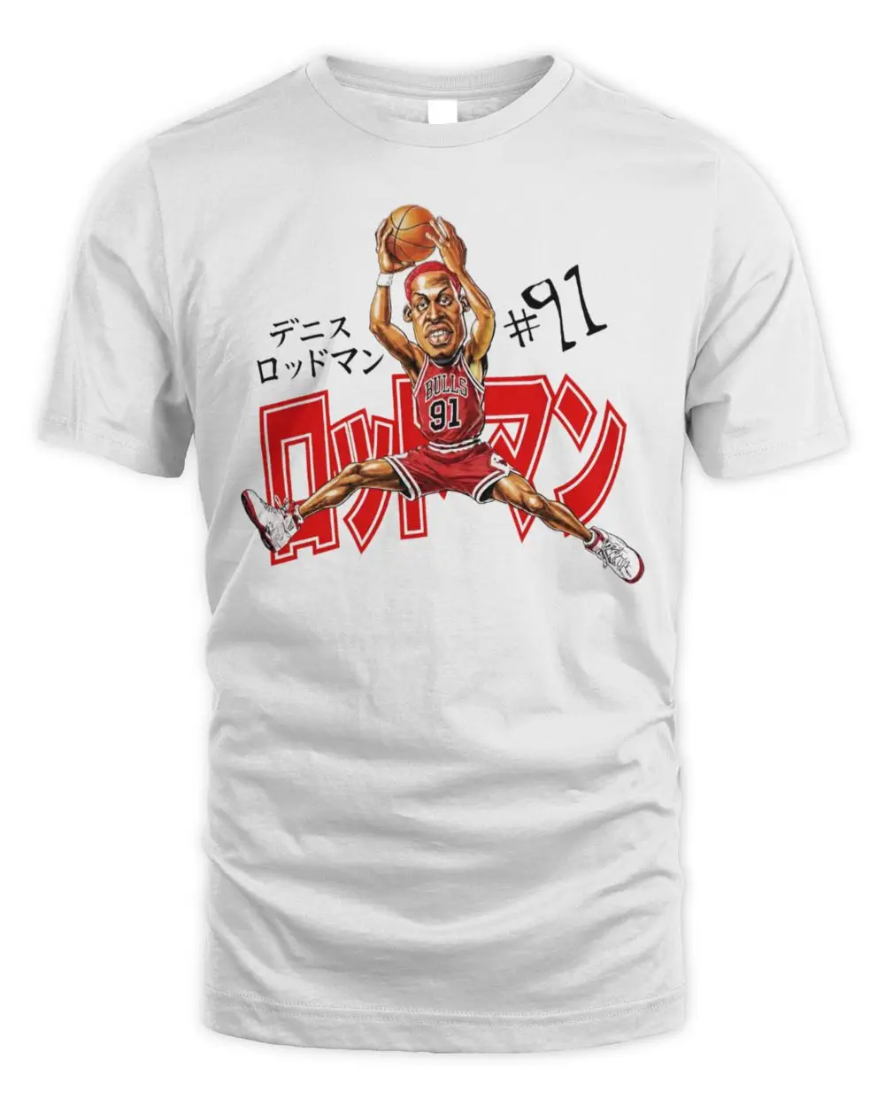 Dennis Rodman Chicago Bulls 91 NBA Caricature Shirt