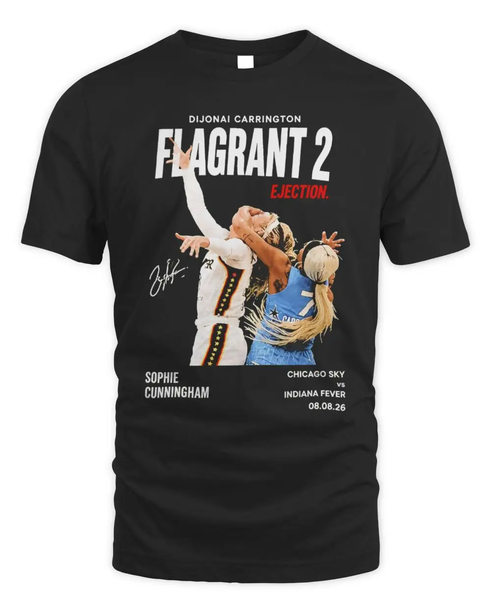 DiJonai Carrington Sophie Cunningham Flagrant 2 Ejection Basketball Shirt