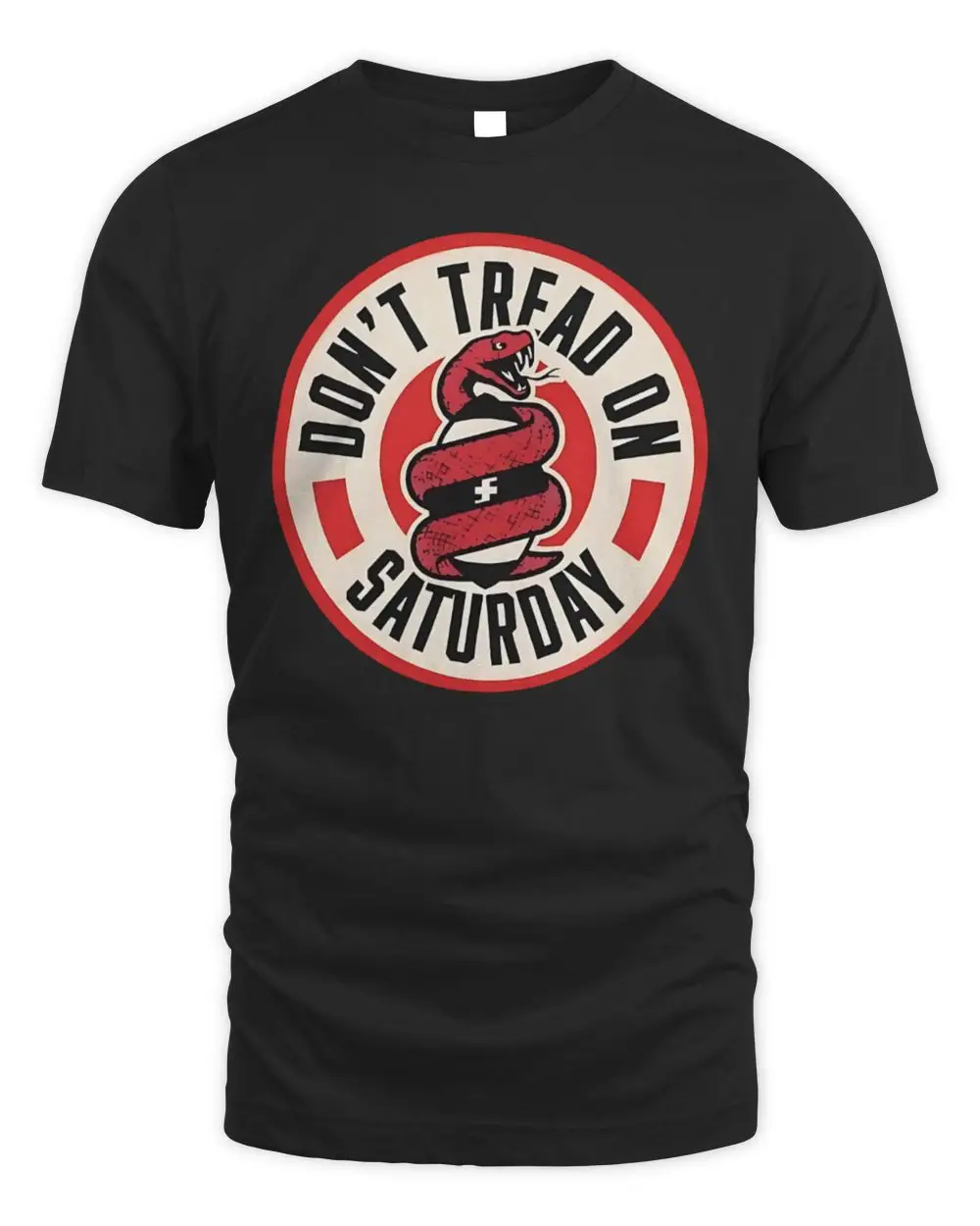 Don't Tread On Saturday Red Snake Circular Emblem Logo Hoodie