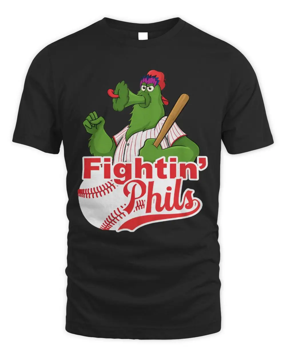 Fightin' Phils Philadelphia Baseball Mascot Cartoon Phanatic Fan Graphic T-Shirt
