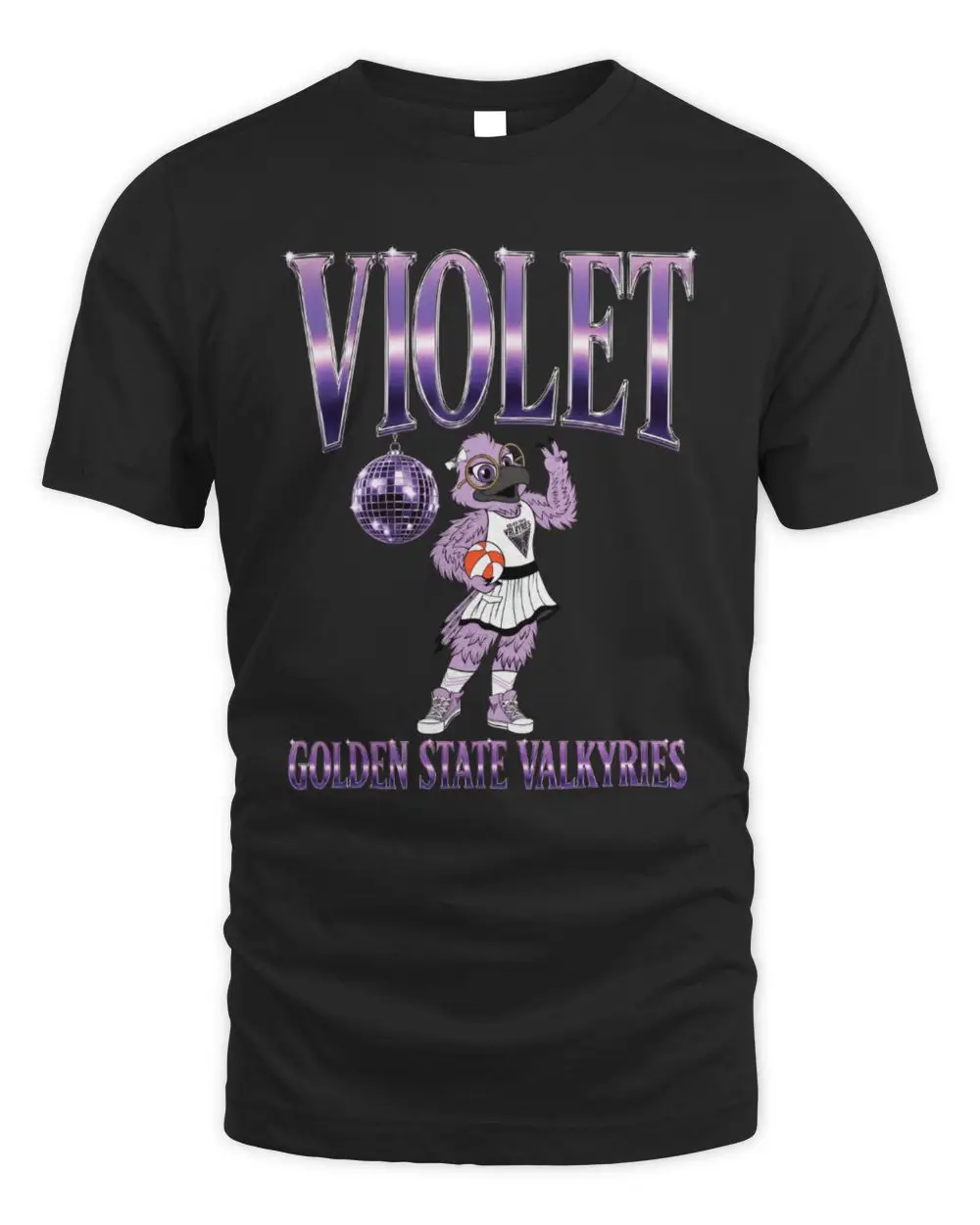 Golden State Valkyries Violet Mascot Disco Ball Basketball Team Graphic Hoodie