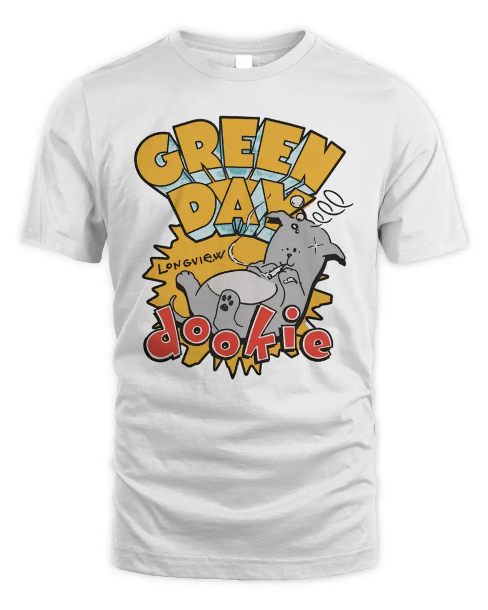 Green Day Dookie Album Longview Smoking Dog Vintage Yellow Hoodie