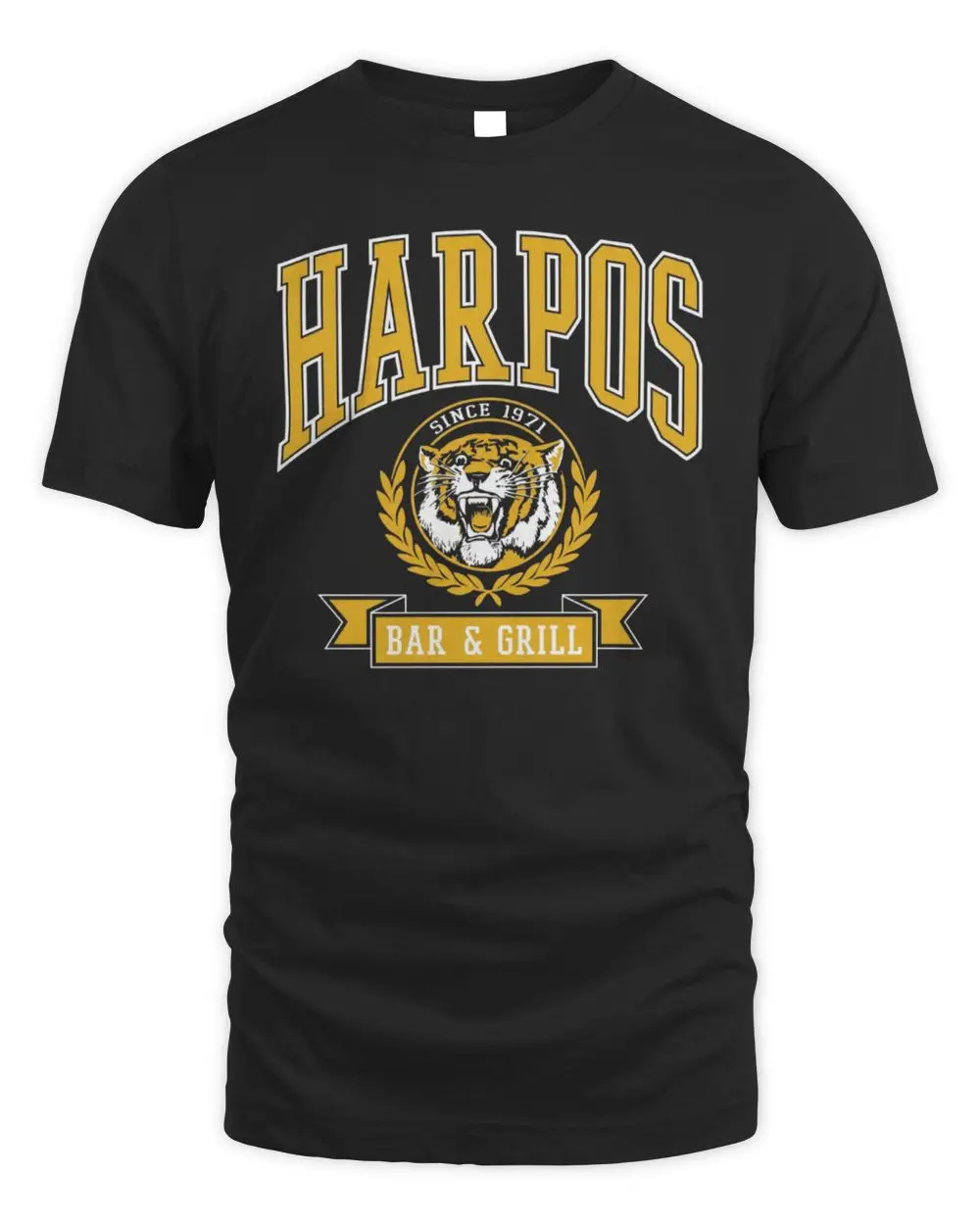 Harpos Bar And Grill Since 1971 Tiger Mascot Logo Graphic T-Shirt