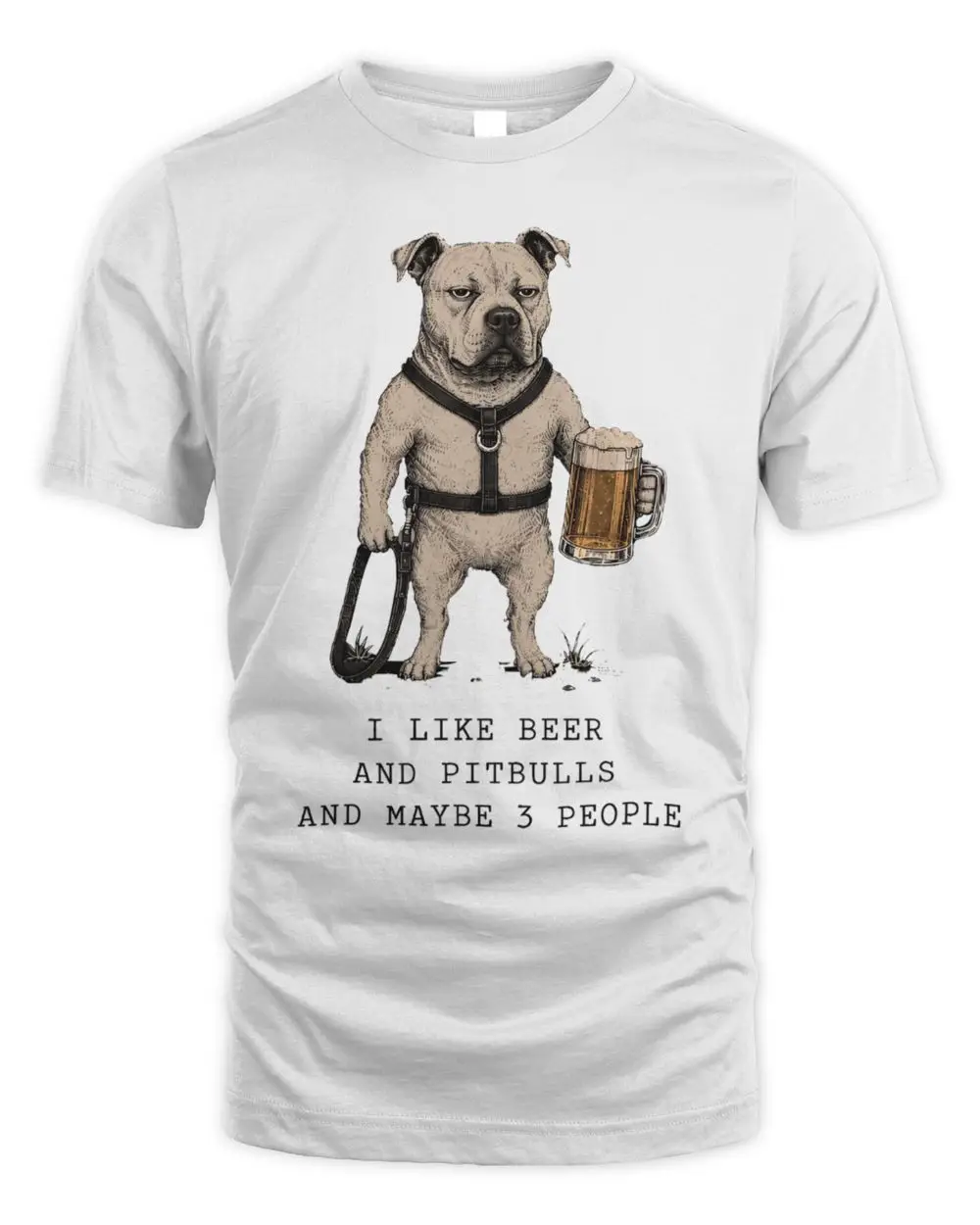 I Like Beer And Pitbulls And Maybe 3 People Shirt