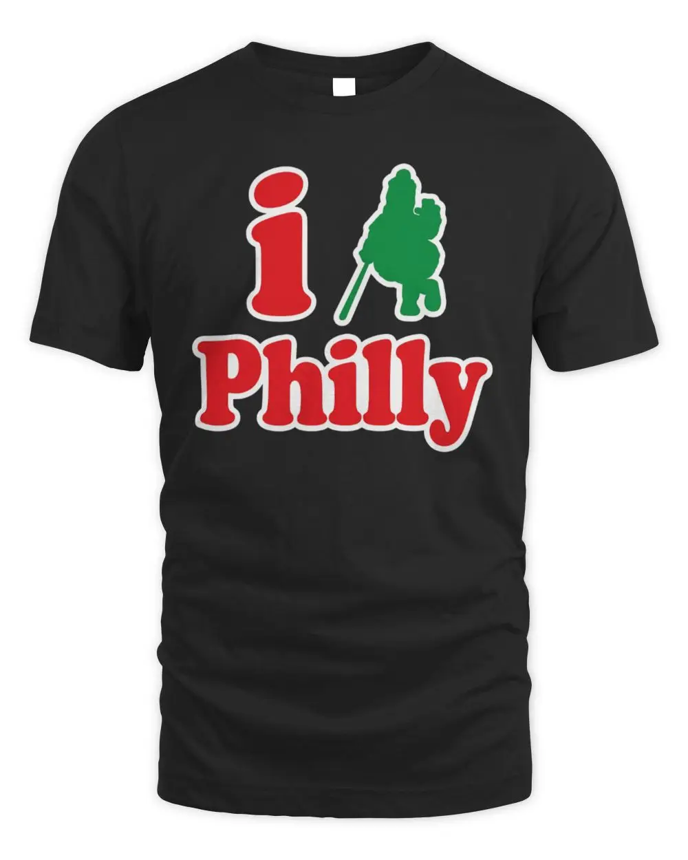 I Love Philly Phillie Phanatic Silhouette Logo Philadelphia Baseball Graphic T-Shirt