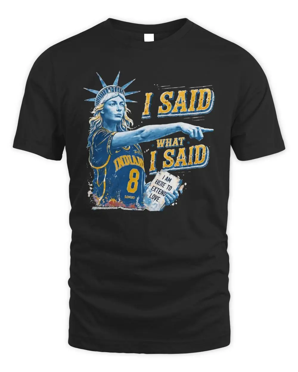 Indiana Fever I Said What I Said Statue Pof Liberty #8 WNBA Star Black Hoodie