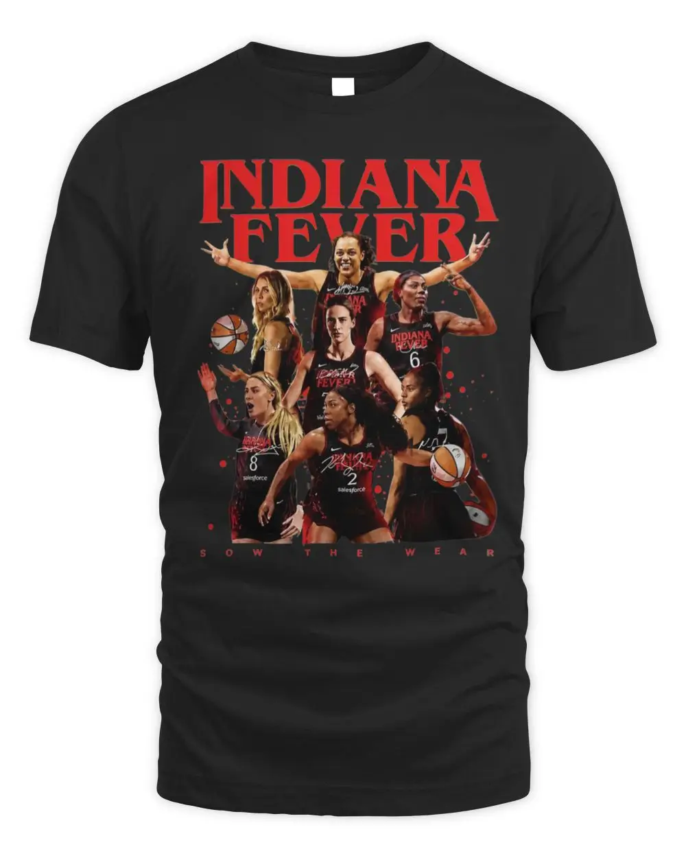 Indiana Fever WNBA Basketball Team Players Signatures Sow The Wear Black Hoodie