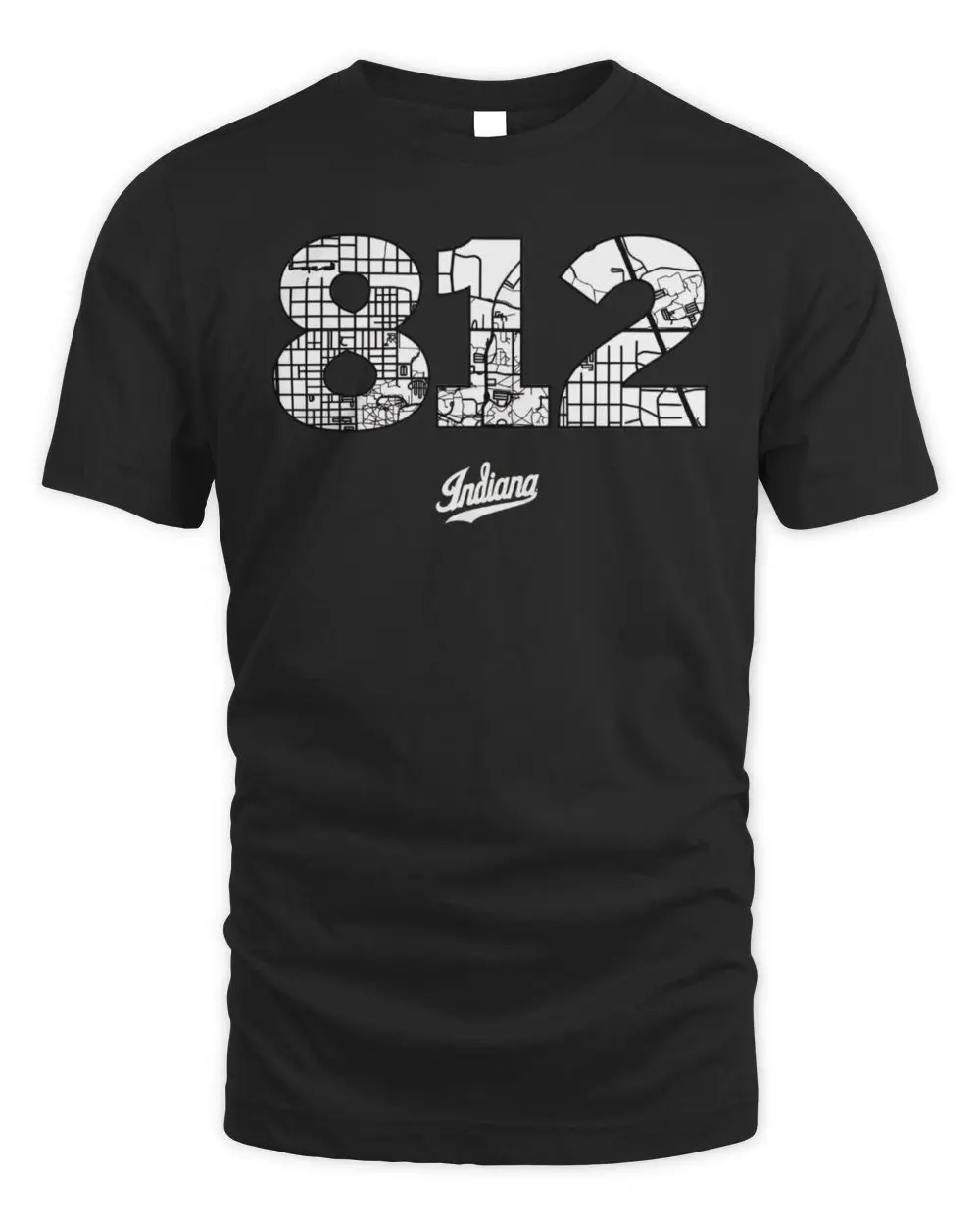 Indiana Hoosiers 812 Bloomington Map Graphic T-Shirt