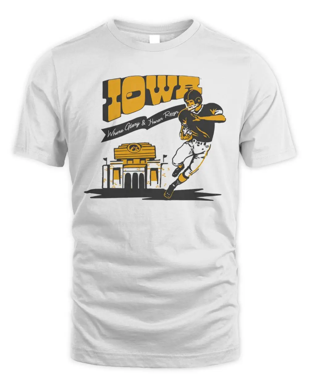 Iowa Hawkeyes NCAA College Football Where Glory & Honor Reign Stadium Player Hoodie Clothing