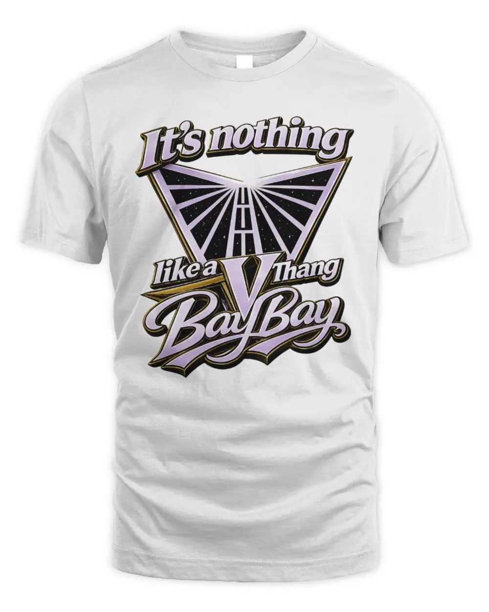 It's Nothing Like A V Thang BayBay Purple Futuristic Space Road Logo White Hoodie