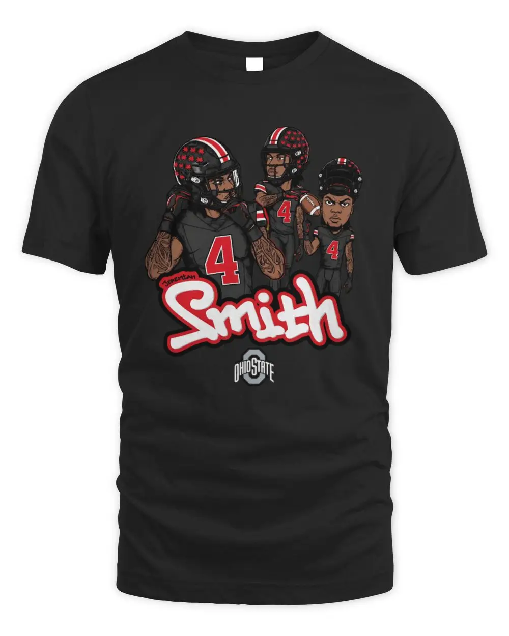 Jeremiah Smith Ohio State Red Caricature Tee Jeremiah Smith Ohio State Red Caricature Tee - Image 1
