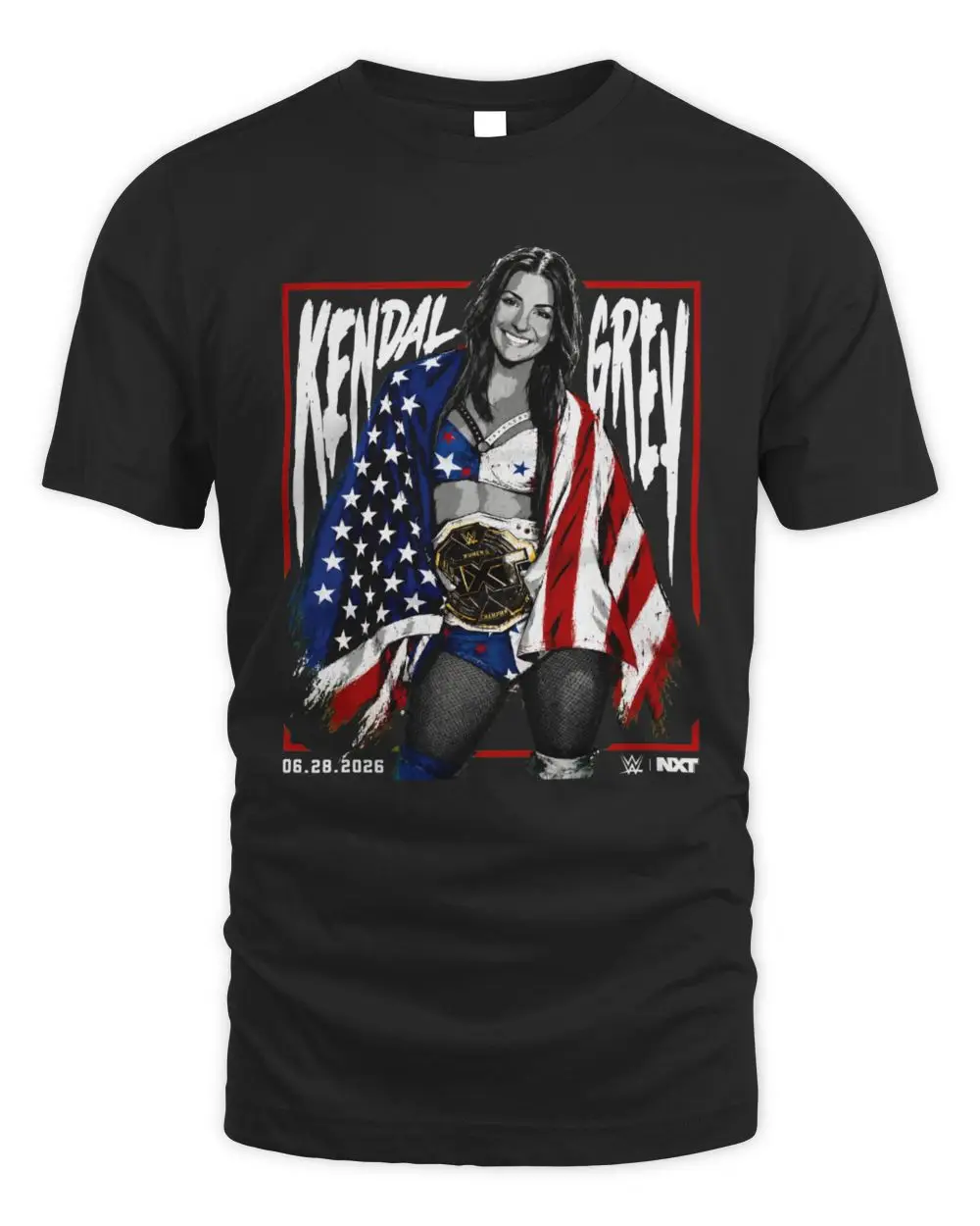 Kendal Grey WWE NXT Women's Champion 2026 American Flag Graphic Black Hoodie