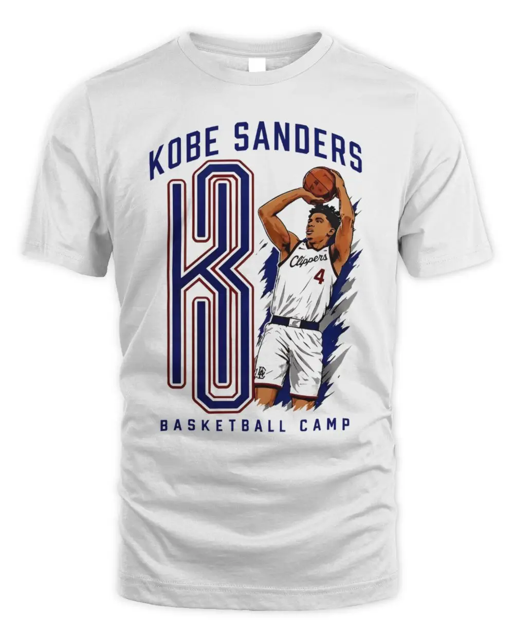 Kobe Sanders LA Clippers Basketball Camp Player Portrait Graphic Hoodie