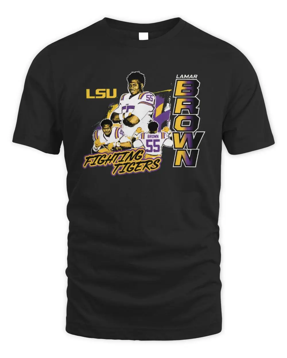 Lamar Brown Lsu Black Graffiti Hoodie