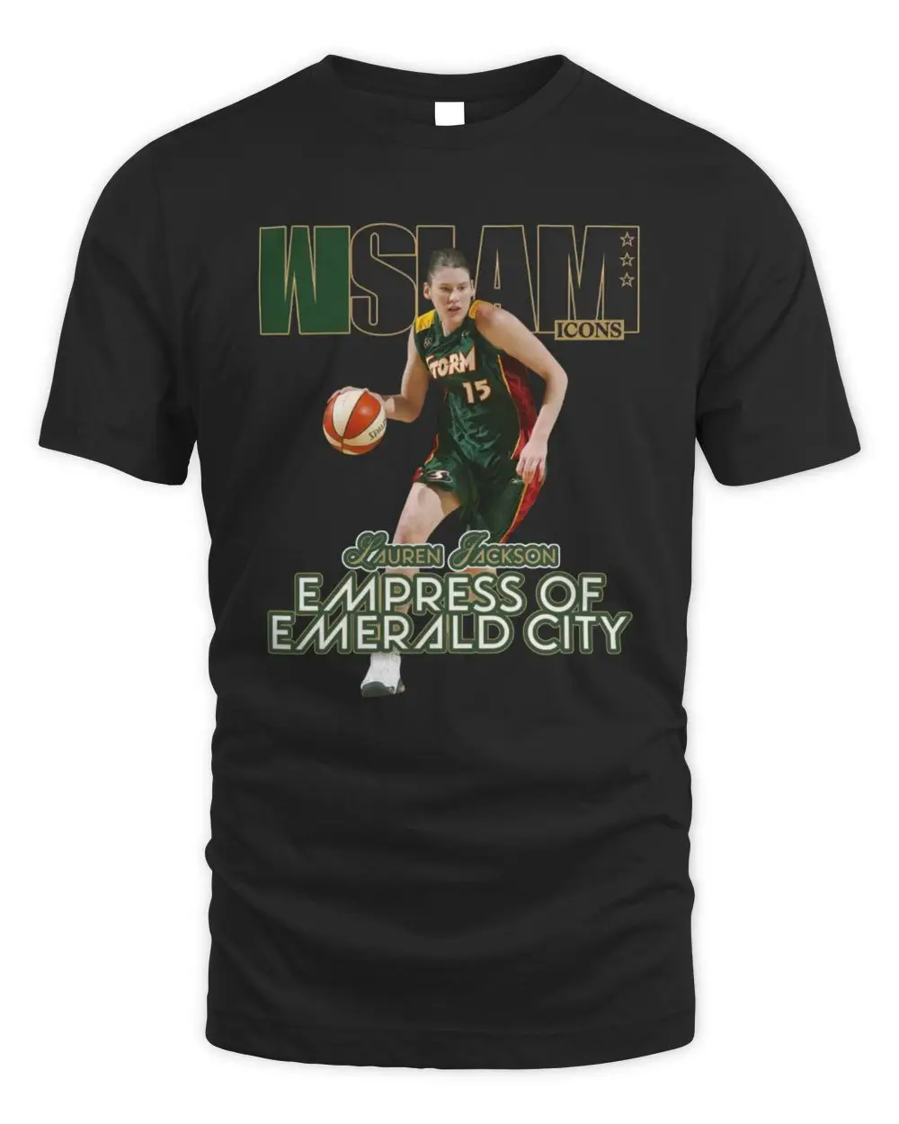 Lauren Jackson Seattle Storm WNBA Icons Empress Of Emerald City Basketball Magazine Cover Hoodie Black