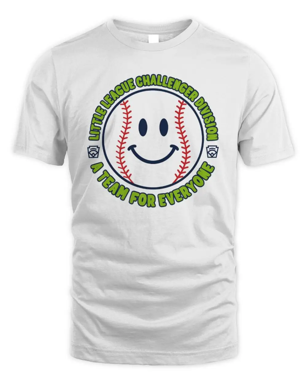 Little League Challenger Division A Team For Everyone Smiley Face Baseball Sports Fan Graphic T-Shirt