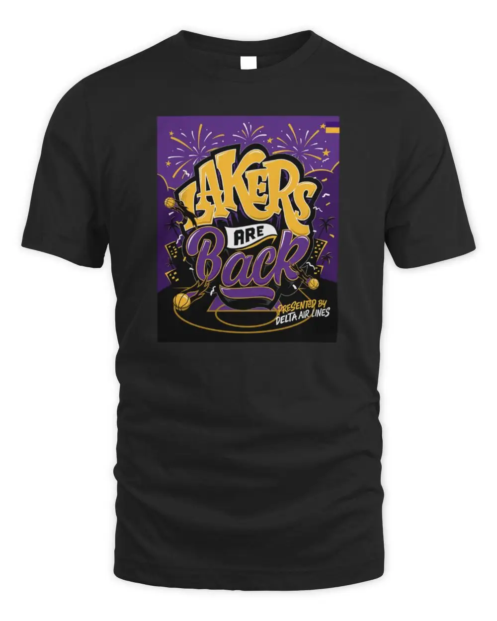 Los Angeles Lakers Are Back Official Delta Air Lines Partnership Basketball Fan Celebration Graphic T-Shirt