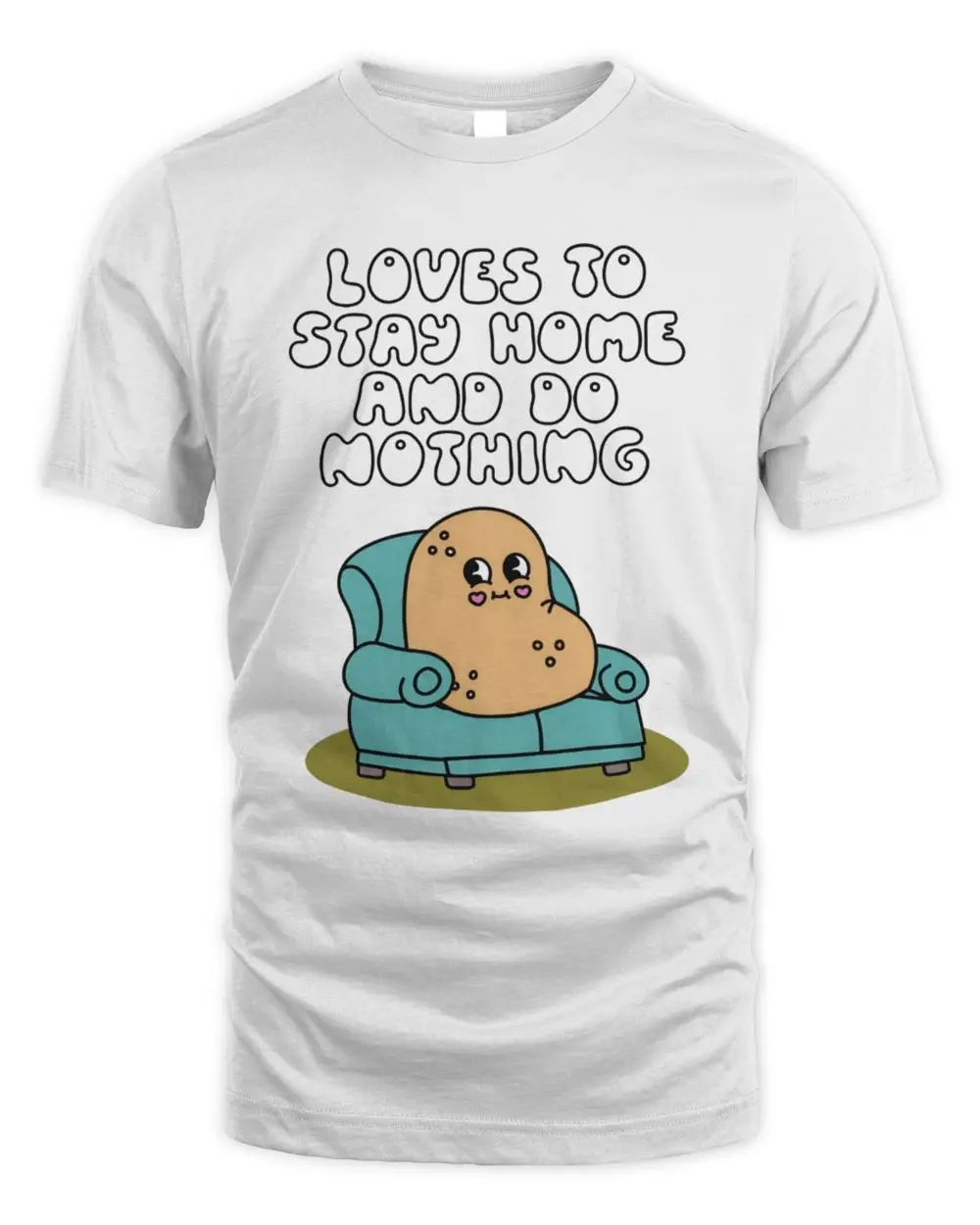 Loves To Stay Home And Do Nothing Potato Character Shirt