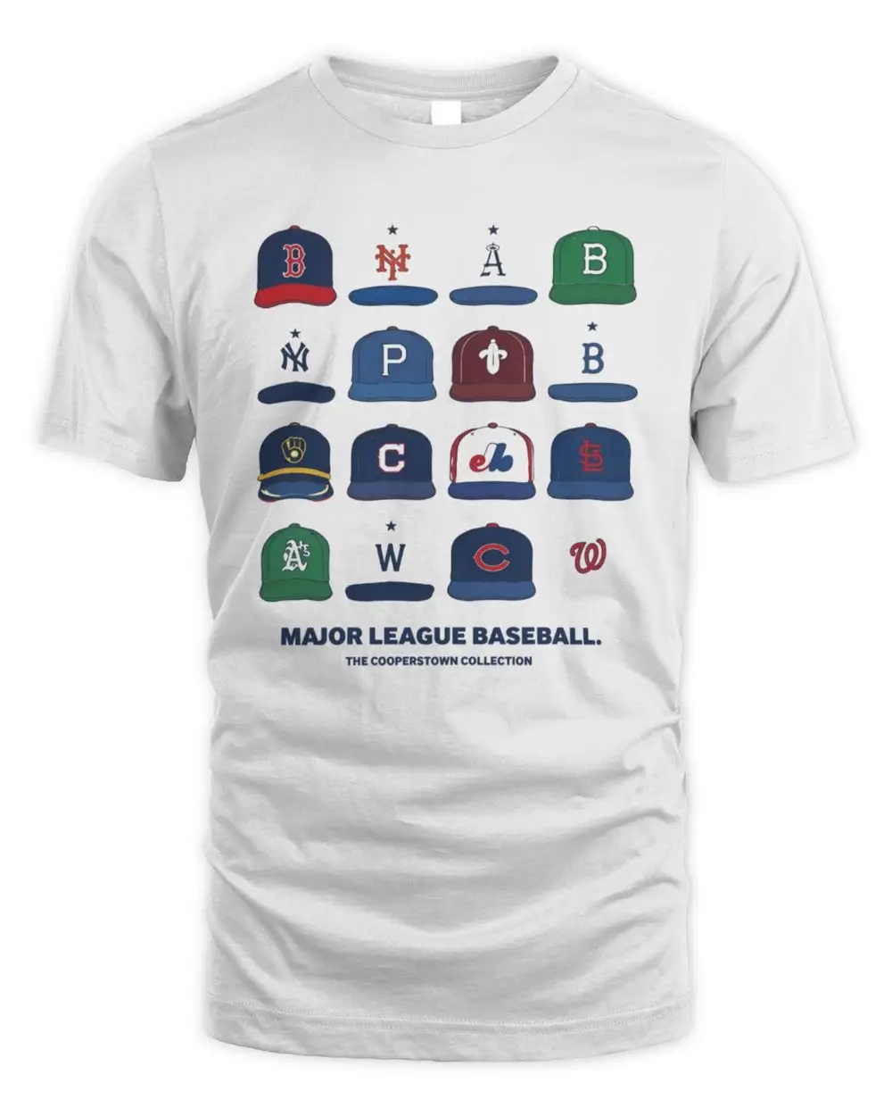 Major League Baseball The Cooperstown Collection Vintage Cap Collage T-Shirt