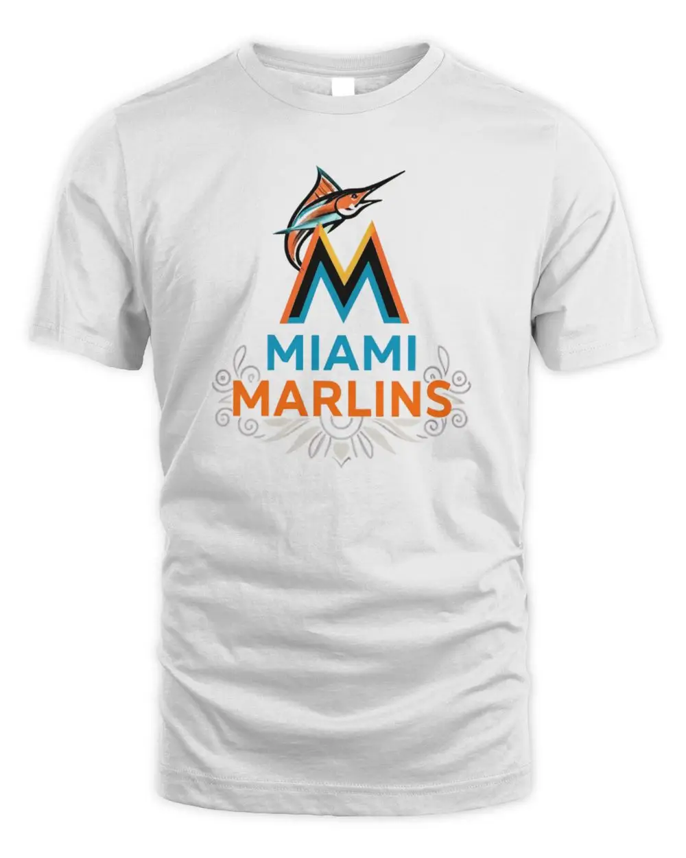 Miami Marlins Logo Skull Bat Crossed Baseball Shirt