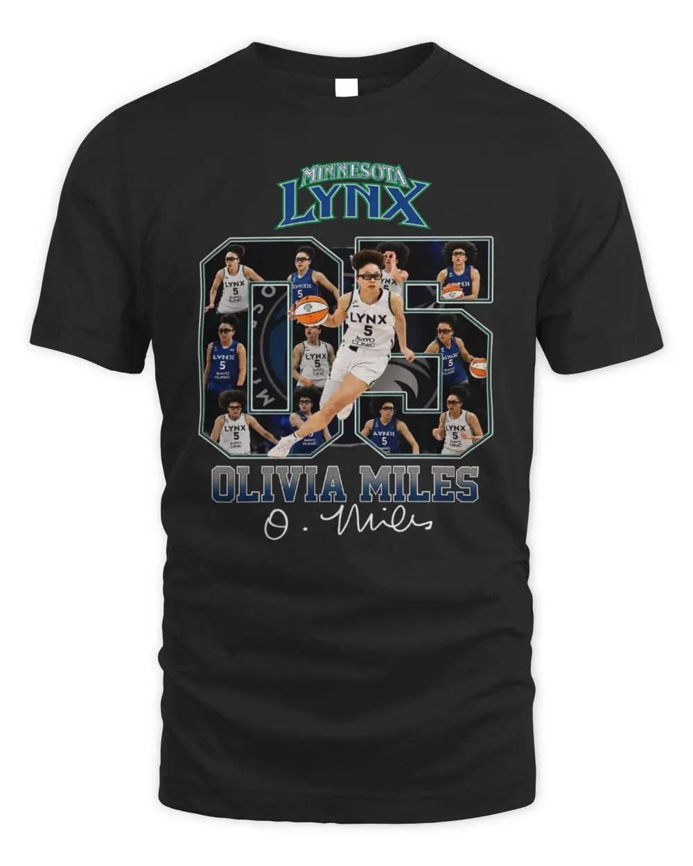 Minnesota Lynx Olivia Miles #5 Collage Signature Graphic Basketball Player Hoodie Clothing Minnesota Lynx Olivia Miles #5 Collage Signature Graphic Basketball Player Hoodie Clothing - Image 1