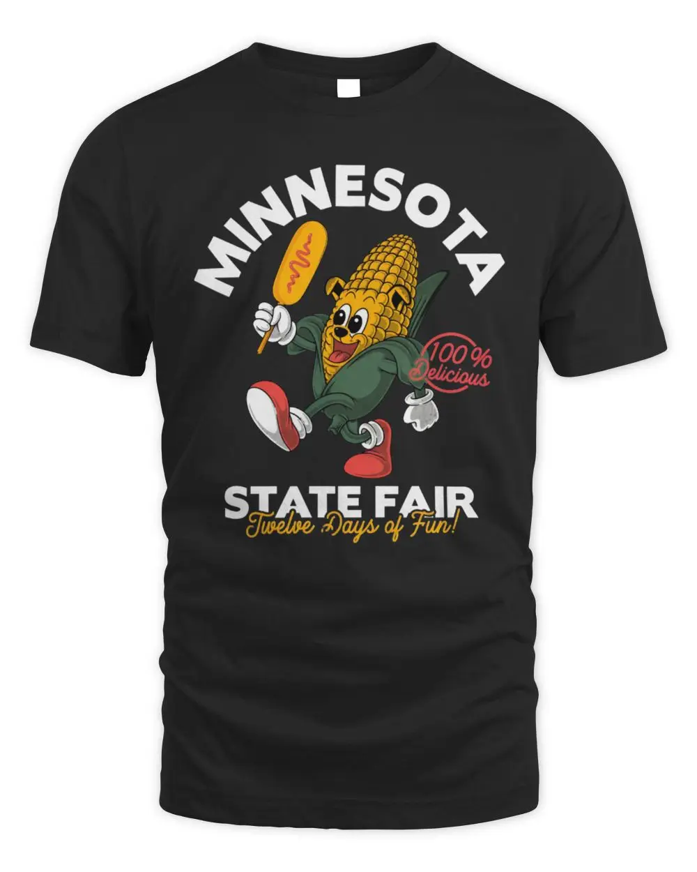 Minnesota State Fair Twelve Days Of Fun 100% Delicious Corn Dog Cartoon Hoodie