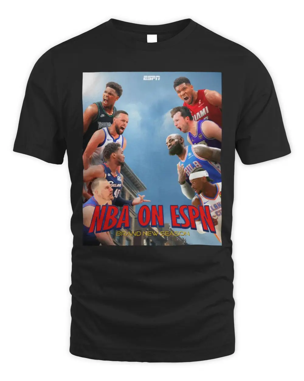NBA On ESPN Brand New Season Basketball Stars Graphic Hoodie