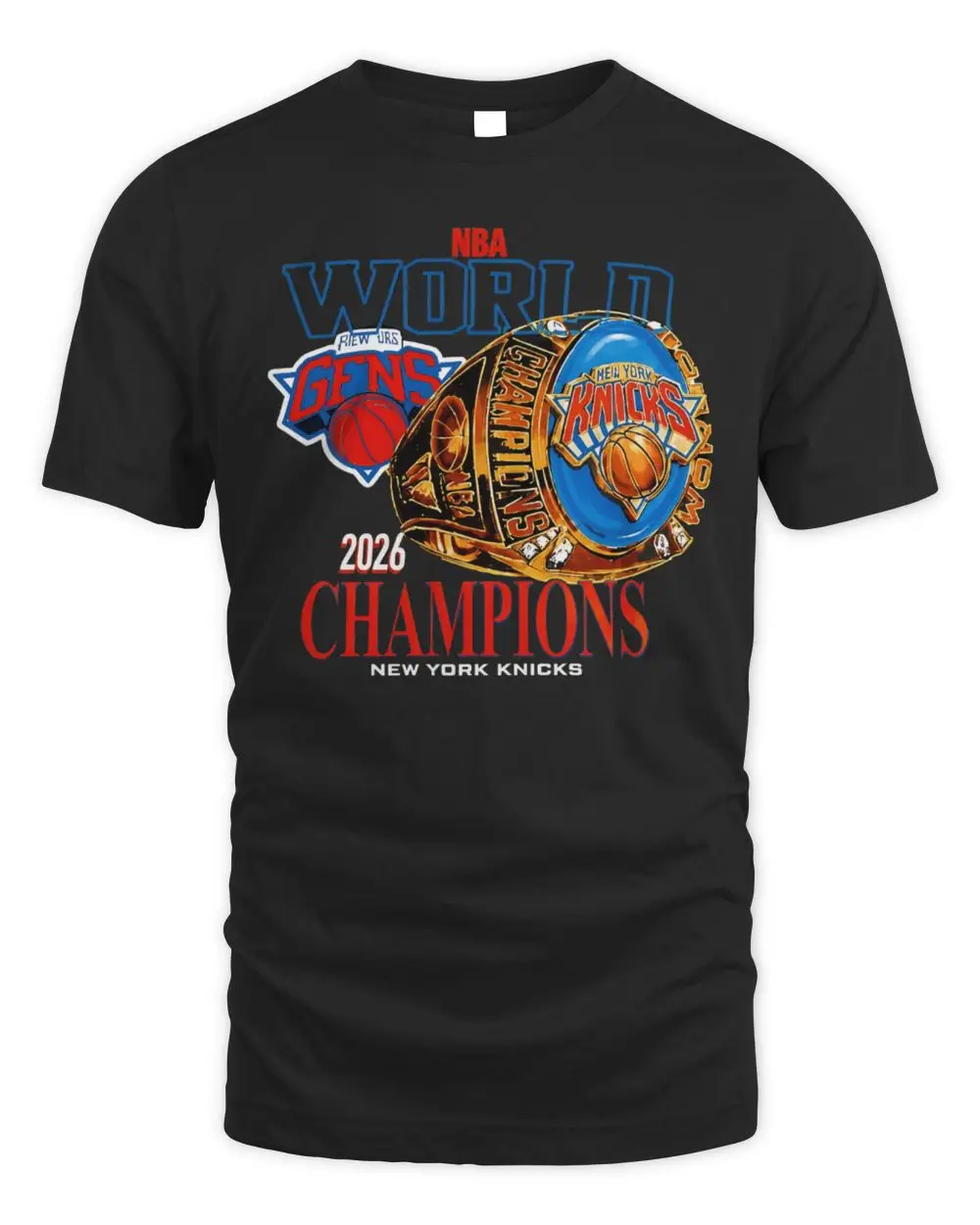 NBA World Pour Les Gens 2026 Champions New York Knicks T Shirt