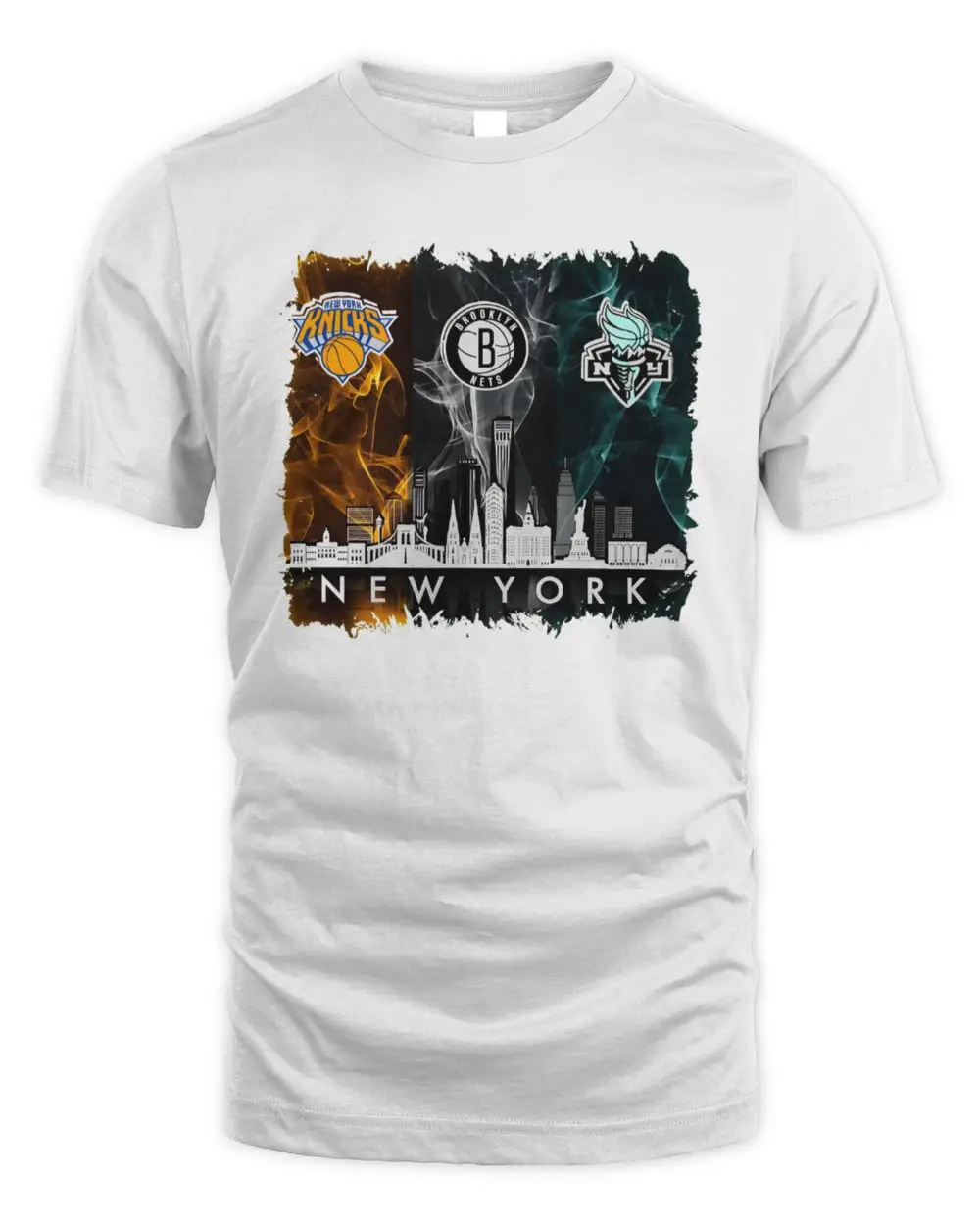 New York Knicks Brooklyn Nets New York Liberty 2026 season New York Skyline Shirt
