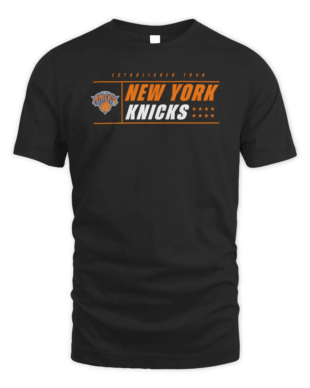New York Knicks NBA Basketball Team Established 1946 Stars Logo Graphic T-Shirt