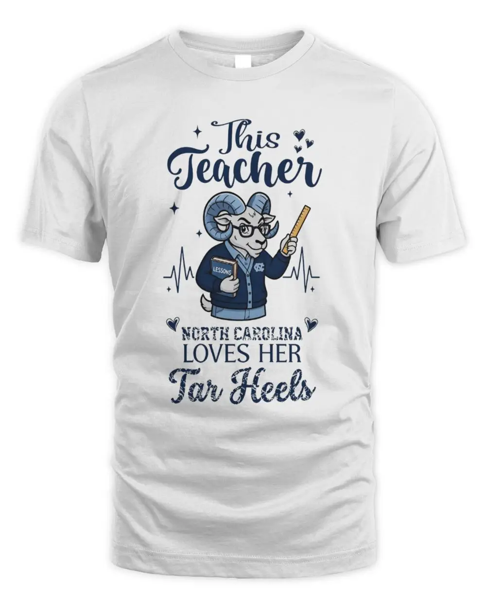 North Carolina Tar Heels This Teacher Love Football Mascot T-Shirt
