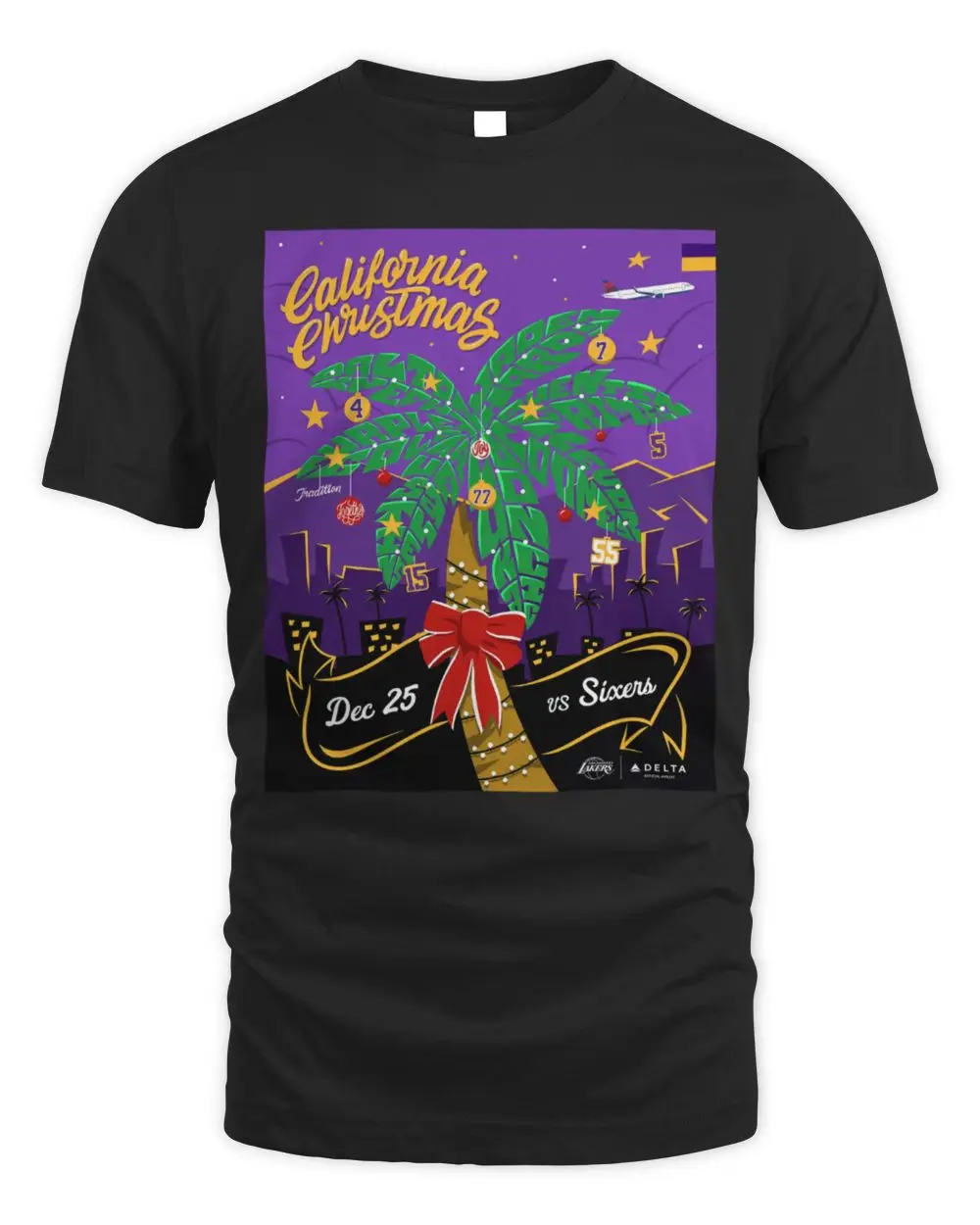 Official Los Angeles Lakers California Christmas Dec 25 Vs Sixers T-Shirt