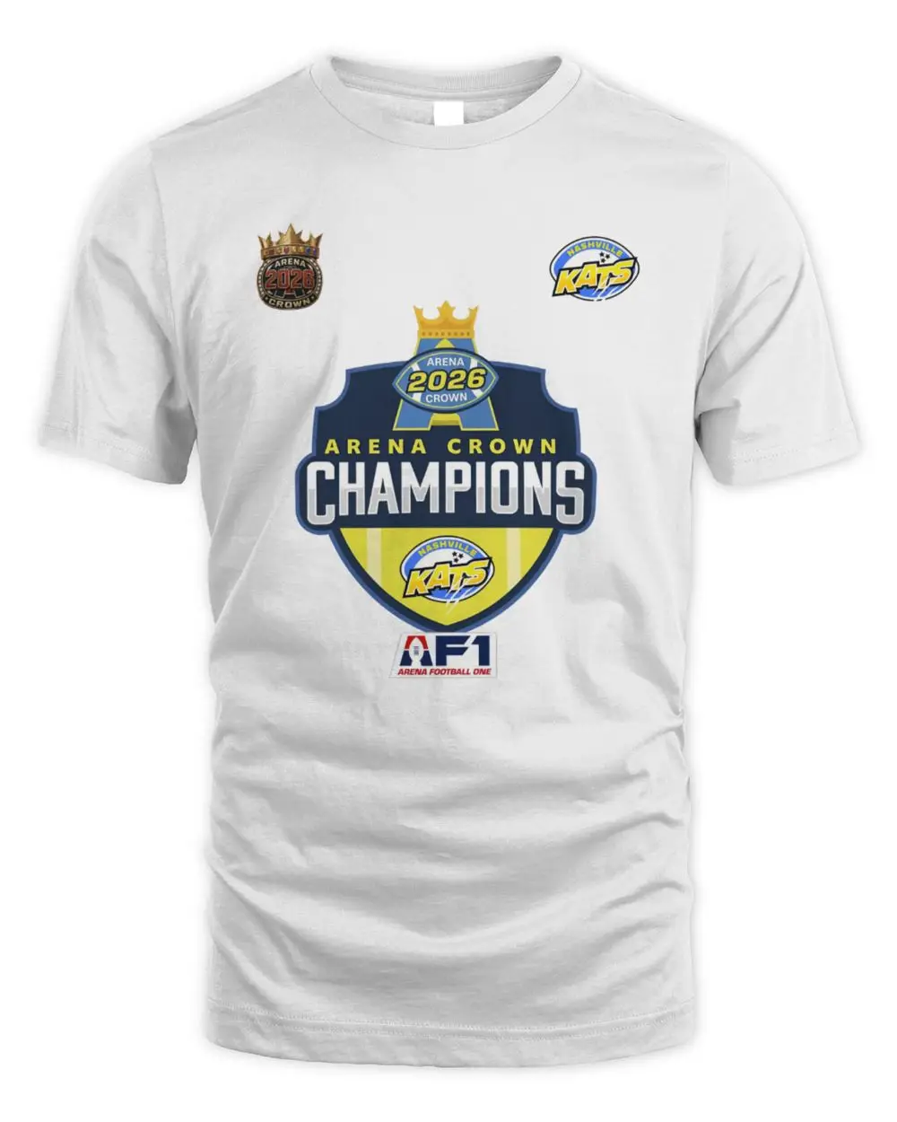 Official Nashville Kats x AF1 Arena Crown Champions 2026 Hoodie White Official Nashville Kats x AF1 Arena Crown Champions 2026 Hoodie White - Image 1