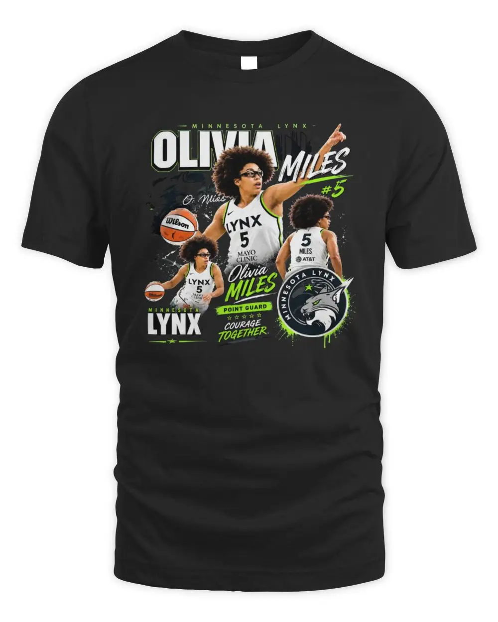 Olivia Miles #5 Minnesota Lynx Point Guard WNBA Graphic 2026 T Shirt