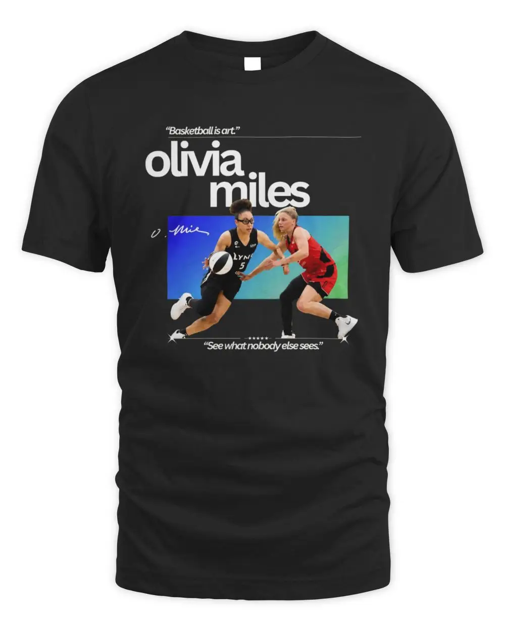 Olivia Miles Basketball Is Art Minnesota Lynx WNBA Graphic T Shirt