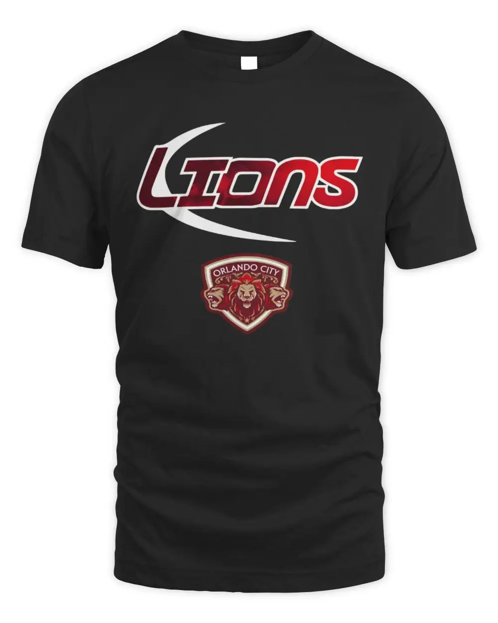 Orlando City SC Lions Red Crest Logo Typography Soccer Graphic T-Shirt