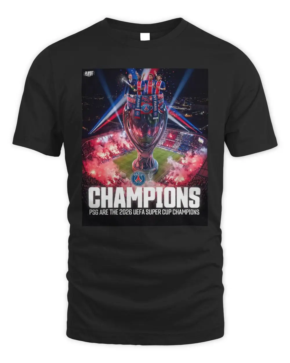 Paris Saint-Germain Football Players Champions 2026 UEFA Super Cup Soccer T-Shirt